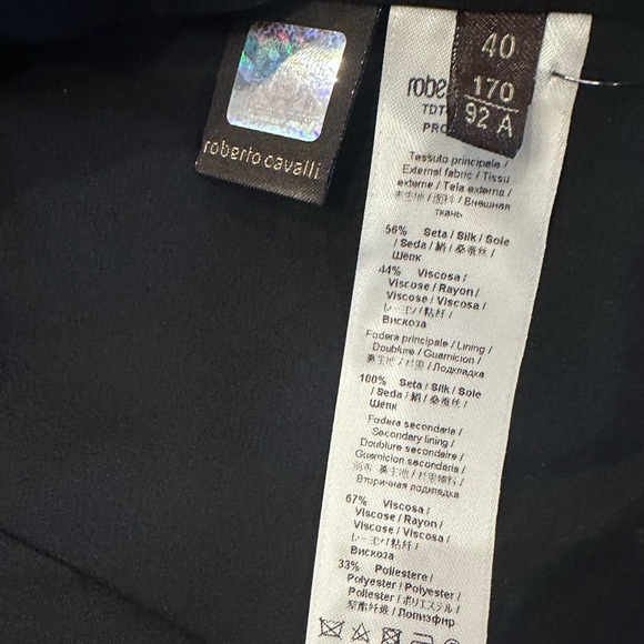 Roberto Cavalli Black Tailored Blazer SZ 40 US 4 - Picture 15 of 15